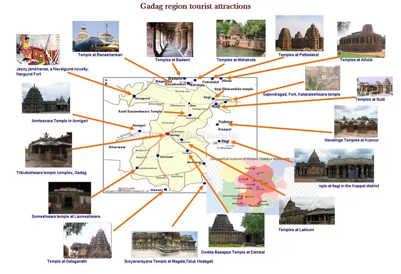Map: Gadag Region Tourist Attractions Map