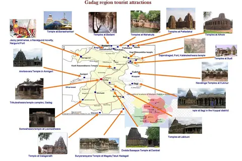 Map: Gadag Region Tourist Attractions Map