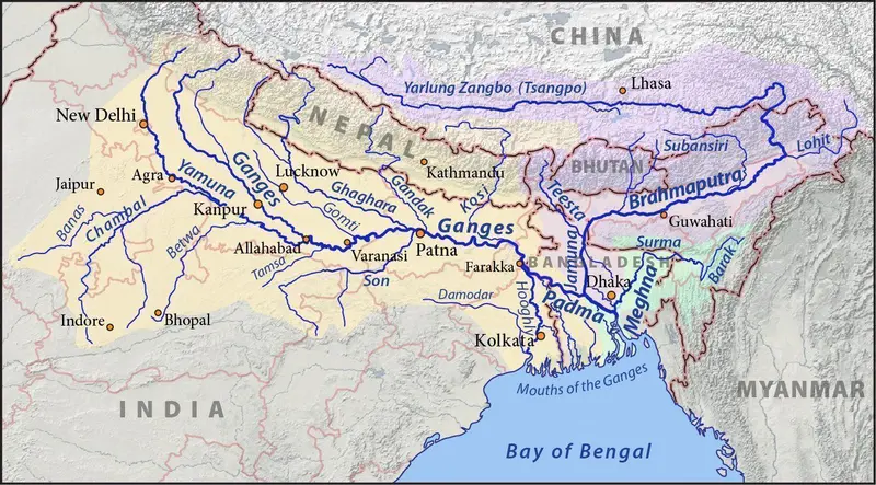 Map: Gangesbrahmaputrameghna Basins