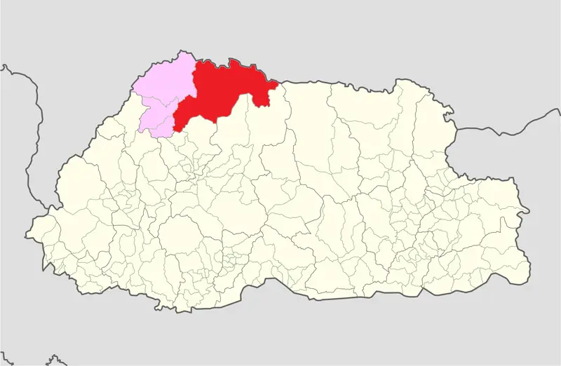 Map: Gasa Lunana Gewog Bhutan Location Map