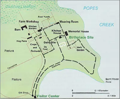 Map: Geo Washington Birthplace Map