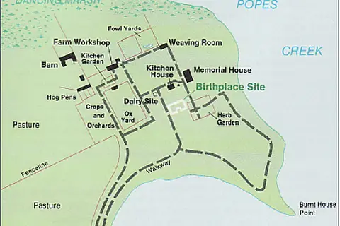 Map: Geo Washington Birthplace Map