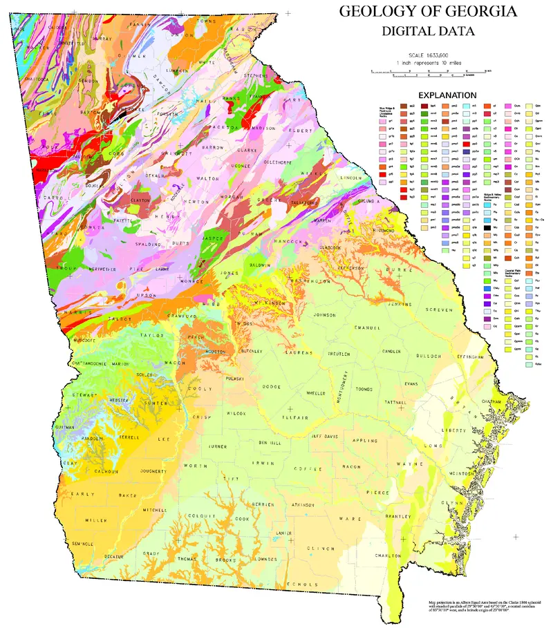 Map: Geologic Map of Georgia