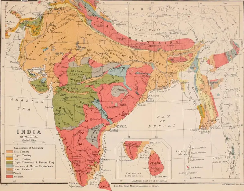 Map: Geological Map of India 1911