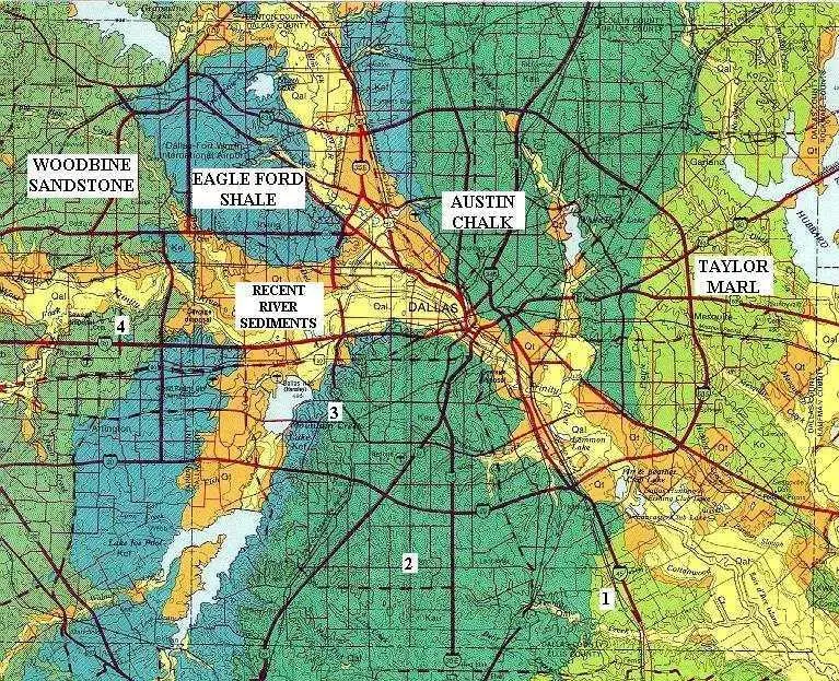 Map: Geology Map of Dallas