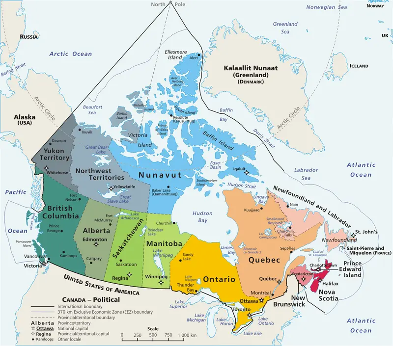 Map: Geopolitical Map of Canada