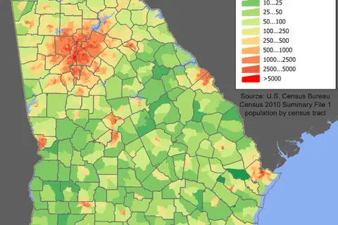 Map: Georgia Population Map