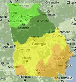 Map: Georgiaplantmapshardinesszones