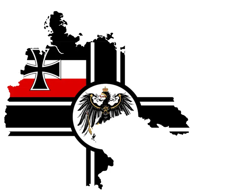 Map: German Empire Flag Map with Navy Flag