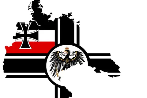 Map: German Empire Flag Map with Navy Flag