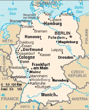 Map: Germany Cia Map Extended