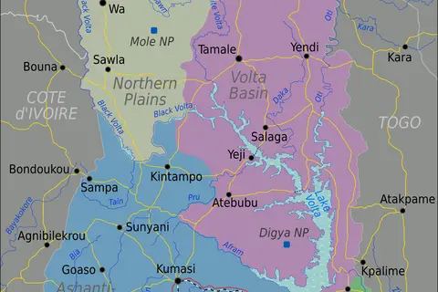 Map: Ghana Regions Map
