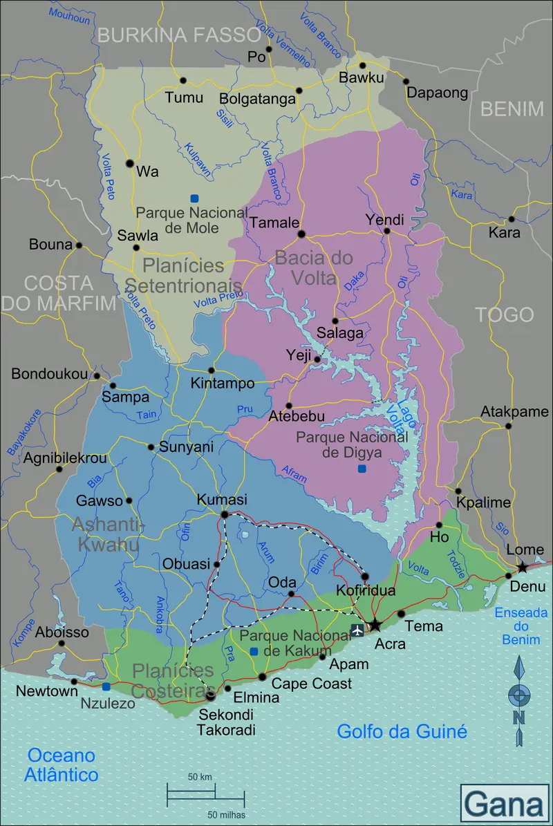 Map: Ghana Regions Map Pt
