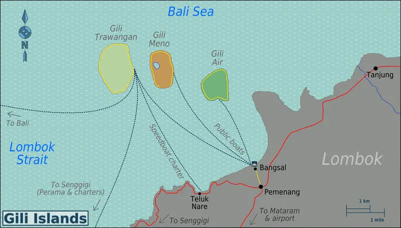 Map: Gili Islands Region Map