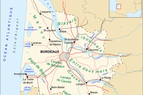 Map: Gironde Map Routes Villes