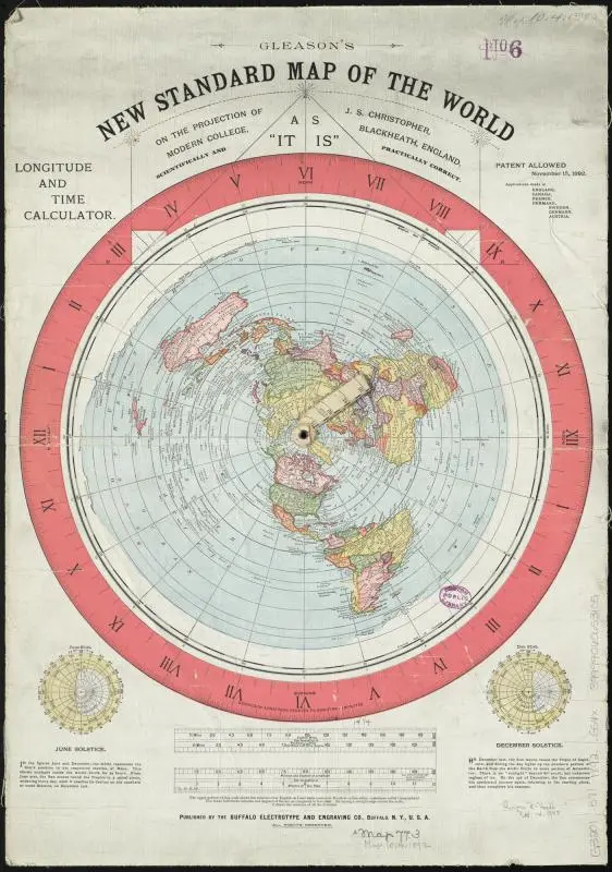 Map: Gleasons New Standard Map of the World on the Projection of J S Christopher Modern College Blackheath England Scientifically and Practically Correct as It Is 10143175716