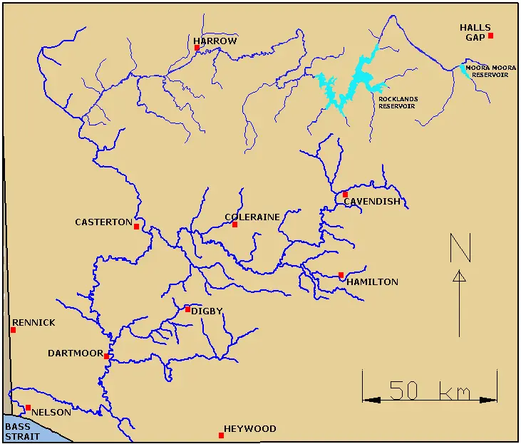 Map: Glenelg River Vic Australia Map