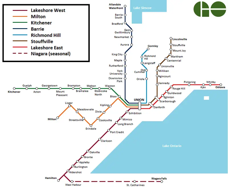 Map: Go Train System Map