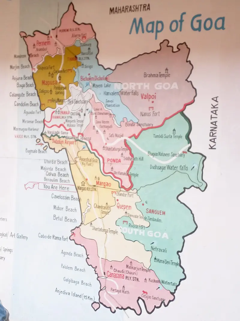 Map: Goa Map in Madagon Railwaystation