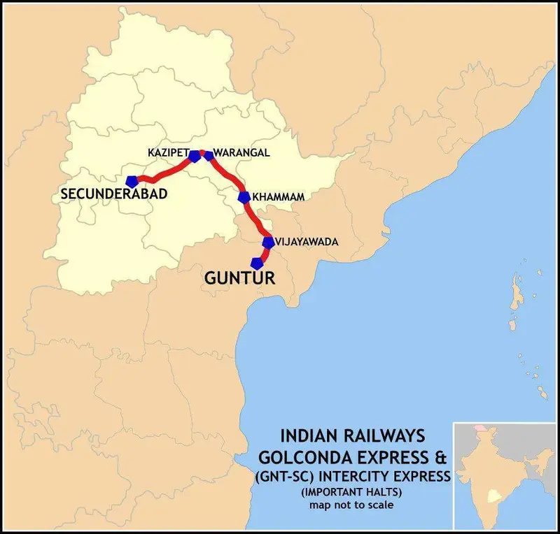 Map: Golconda Express Scgnt Intercity Express Route Map
