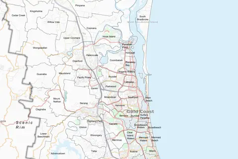 Map: Gold Coast Suburbs Map