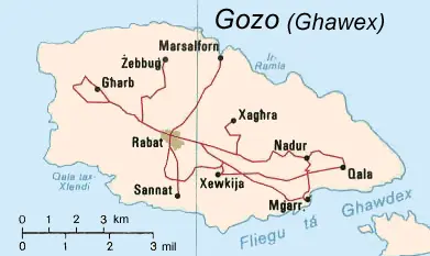Map: Gozo Island Cia Map