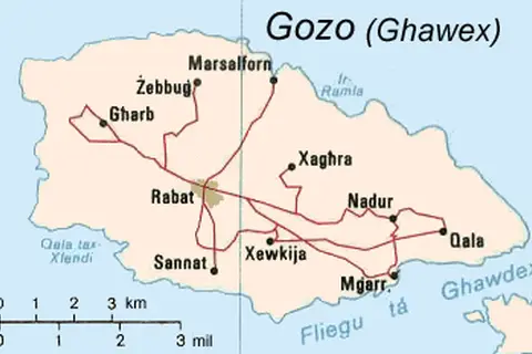 Map: Gozo Island Cia Map