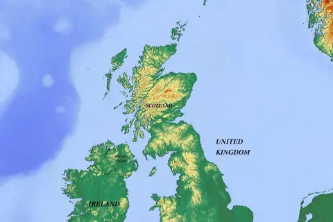 Map: Great Britainunited Kingdom Topographic Map