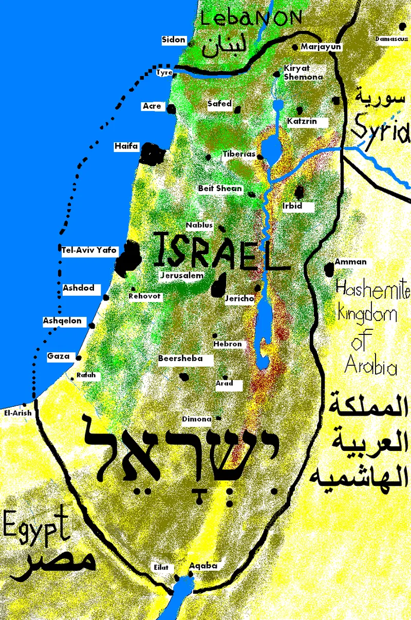 Map: Greater Israel Map