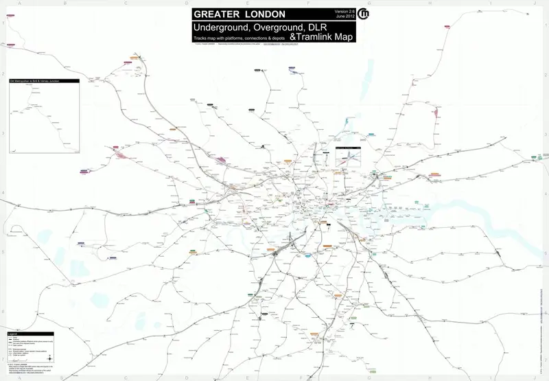 Map: Greater London underground and rail map