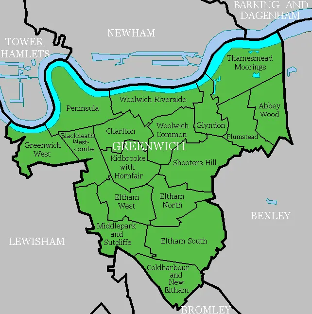Map: Greenwichward Map