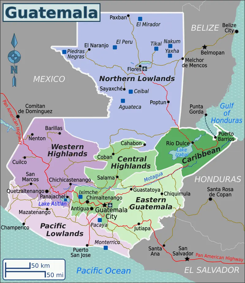Map: Guatemala Wv Regions Map 2016 En
