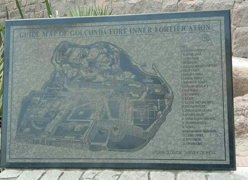 Map: Guide Map of Golkonda Fort