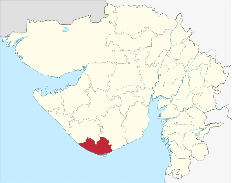 Map: Gujarat Gir Somnath District Locator Map