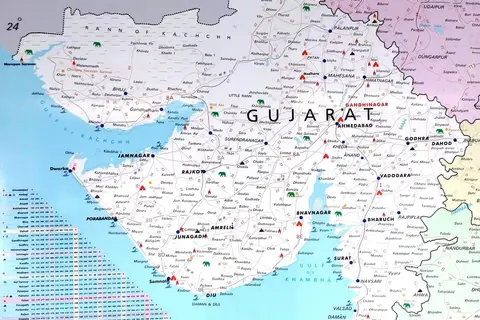 Map: Gujarat Road Network Map India