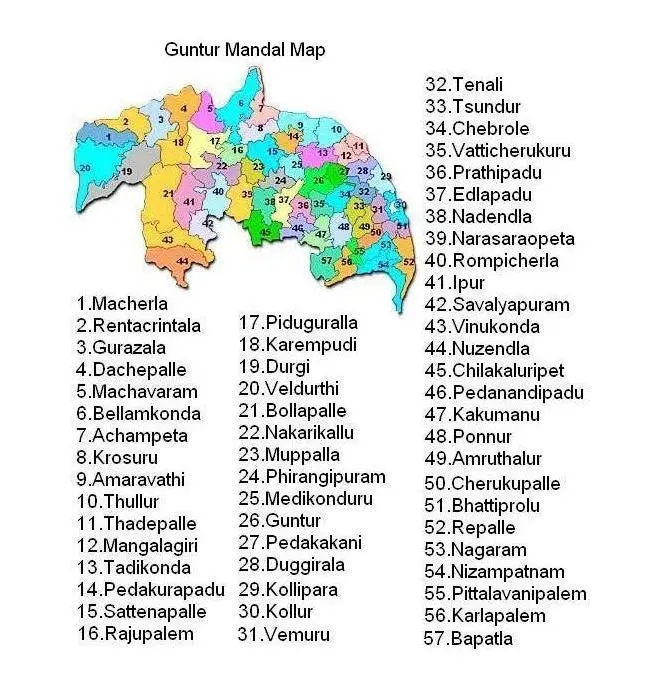 Map: Guntur District Mandal Map