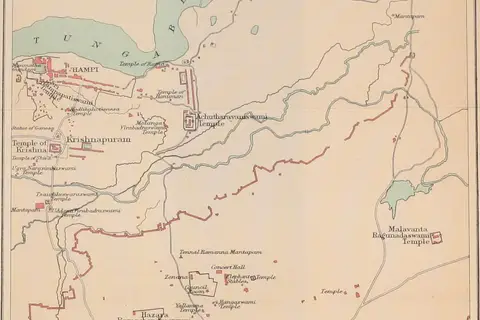 Map: Hampi Ruins of Vijaynagar India Map 1911