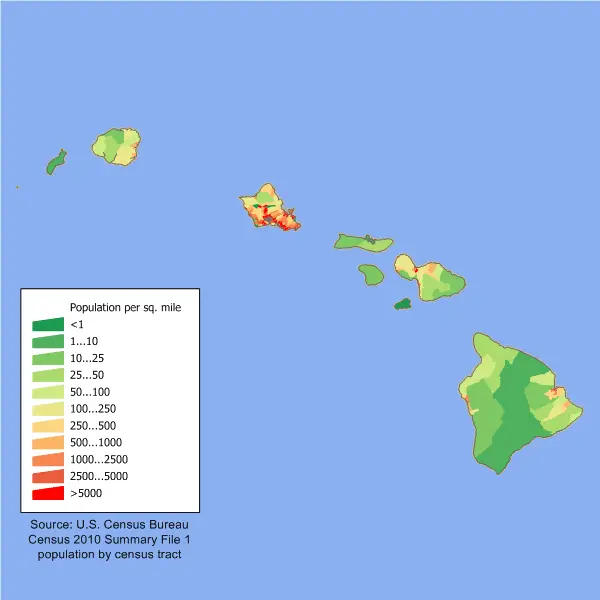 Map: Hawaii Population Map