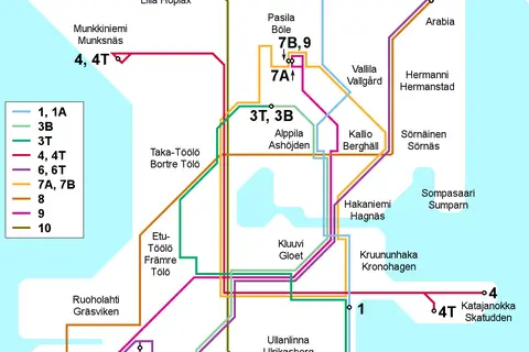 Map: Helsinki Tram Map