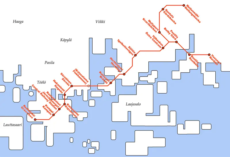 Map: Helsinkimetro Map