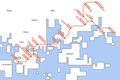 Map: Helsinkimetro Map