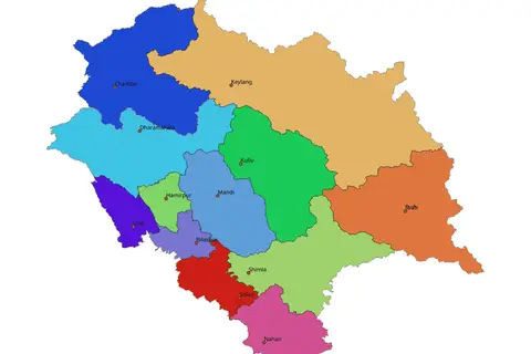 Map: Himachal Pradesh District Map