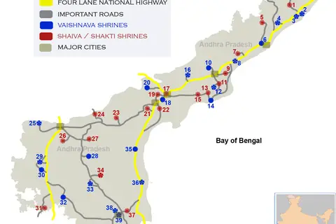 Map: Hindu Pilgrimage Sites Map of Andhra Pradesh