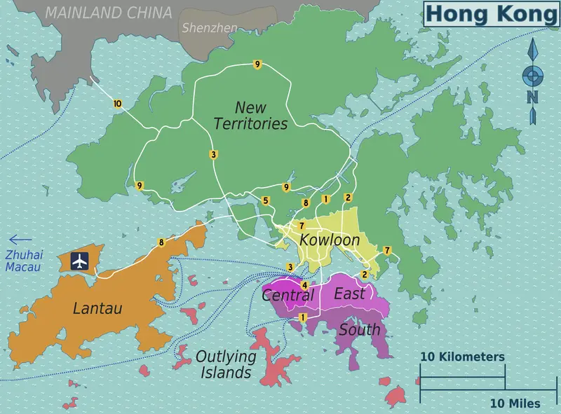 Map: Hong Kong Districts Map