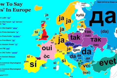 Map: How to say ‘Yes’ in Europe
