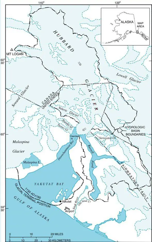 Map: Hubbard Glacier Alaska Map