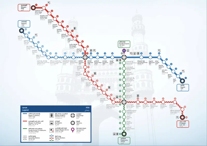 Map: Hyderabad Metro Route Map