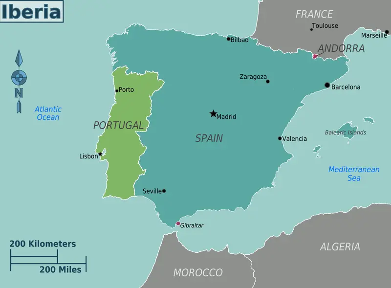 Map: Iberia Regions Map