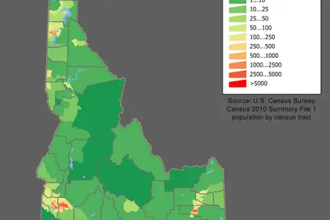Map: Idaho Population Map