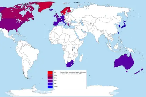 Map: Ideological character of governments since WW2